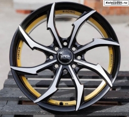 Style RGW 6806 R16 7.0j ET38 4*100/4*114,3 73.1 (T235) Черный с полированными спицами- фрезерованная внутренняя часть с покрытием золотым лаком