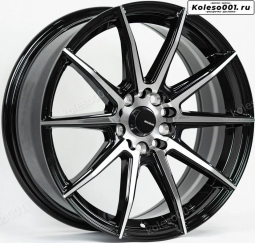 Shogun S10 R17 8.0J ET30 5*108/112 (S145) Черный глянец с полированными спицами