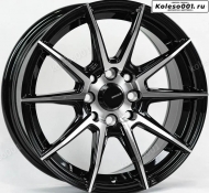 Shogun S10 R15 7.0J ET40 4*100/114,3 73.1 (S152)  Черный глянец с полированными спицами