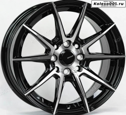 Shogun S10 R15 7.0J ET40 4*100/114,3 (S152)  Черный глянец с полированными спицами