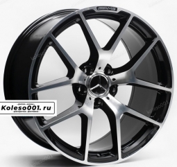 Mercedes r18 9.5j ET35 5*112 66.6 (ip-1335)  black machine face