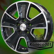 Диск 6.5j-16" 5*114.3 43 67.1 Black-FP Khomen Wheels KHW-1601   Арт KHW108047