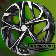 Диск 7j-17" 5*108 50 63.3 Black-FP Khomen Wheels KHW-1716   Арт KHW102862