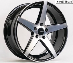 Shogun H5 R18 8.0J ET35 5*114.3 73.1 (S198) Черный глянец с полированными спицами