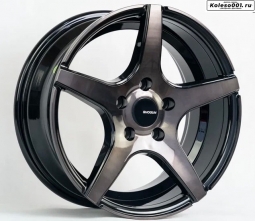 Shogun H5 R16 7.0J ET35 5*114.3 73.1 (S208) Черный глянец с полированными спицами, покрыты темным лаком