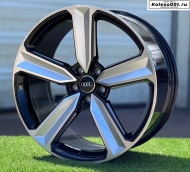 AUDI 5400 R20 9J ET30 5*112 66.5 Black machined face silver spokes