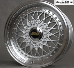 BBS RS R15 7.0J ET25 4*100/ 4*114.3 73.1 (F006) Серебро с хромированными болтиками и центральной крышкой