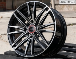 RGW 628 R15 6.5j ET35 4*100/4*114.3 73.1 (T392) Черный с полированными спицами 