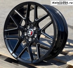 KS010 R17 7.5J ET35 5*100/5*114.3 73.1 BLACK AND POLISH LIP 