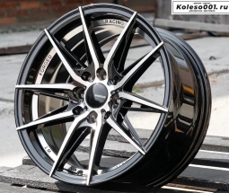Shogun RF-X R15 7.0j ET35 4*100/4*114.3 73.1 (S215) Черный с полированными спицами- фрезерованная внутренняя часть с покрытием лаком