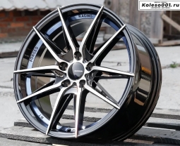 Shogun RF-X R16 7.0j ET40 5*100 73.1 (S219) Черный с полированными спицами- фрезерованная внутренняя часть с покрытием синим лаком