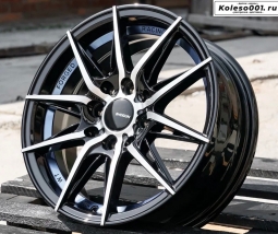 Shogun RF-X R14 5.5j ET35 4*100/4*114.3 73.1 (S211) Черный с полированными спицами- фрезерованная внутренняя часть с покрытием синим лаком 