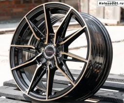 RGW 06 R15 6.5j ET38 4*100/4*114.3 73.1 (T434) Черный с полированными спицами покрыты бронзовым лаком