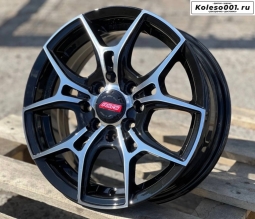 Rays G025 RGW 040L R14 5.5J ET35 4*100/4*114.3 73.1 BLACK AND POLISH LIP