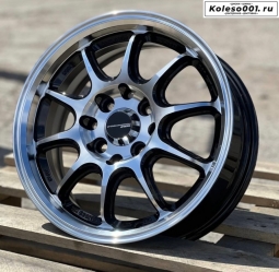 Work RGW 6008 R14 5.5J ET32 4*100/4*114.3 73.1 BLACK AND POLISH LIP