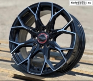 Vossen RGW145 R15 6.5J ET35 4*100/4*114.3 73.1 BLACK AND POLISH LIP 