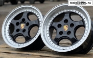 Porsche 879 R18 8/9.5J ET50 5*130 71.6 BLACK AND POLISH LIP