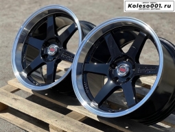 Rays TE37 6071 R18 9.5/10.5J ET20/25 5*120 72.6 BLACK AND POLISH LIP
