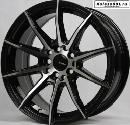 Shogun S10 R16 7.0J ET30 5*100/114.3 73.1 (S098) Черный глянец с полированными лучами 