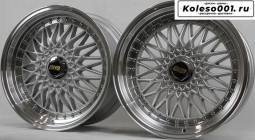 BBS RS R17 8.0/9.0J ET30/25 5*100/ 5*114.3 73.1 (F110 F111) серебро с хромированными болтиками и центральной крышкой 