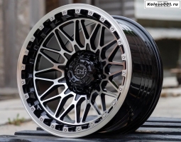 FBX 228-7 R17 J9.0 ET0 6*139.7 110.1 (R680) Черный с полировкой, полированный обод