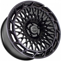 19x8.5 5x112  Flow Forming диск FF YA9657 19x8.5/5x112 ET25 DIA66.6 Черный матовый с полированными лучами под матовым тонированным лаком