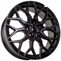 18x7 5x100  Flow Forming диск FF YA9547 18x7/5x100 ET40 DIA73.1 Черный глянец с полировкой под тонированным лаком