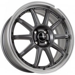 17x7 4x100  FF SH1347 17x7/4x100 ET42 DIA73.1 Матовый ганметалл с полированной губой