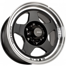 16x8 6x139.7  Flow Forming диск Sakura Wheels YA9563 16x8/6x139.7 ET-10 DIA106.1 Черный глянец с полированной полкой