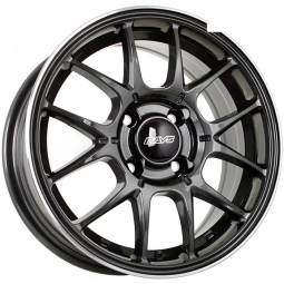 14x6 4x100  Sakura Wheels D2795 14x6/4x100 ET35 DIA73.1 Темный графит с полированной полосой по ободу