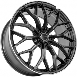 20x8.5 5x108  Flow Forming диск Sakura Wheels YA5647 20x8.5/5x108 ET35 DIA65.1 Темный графит с полированной полосой по ободу