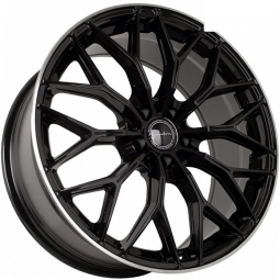 18x8 5x100  Flow Forming диск Sakura Wheels YA5647 18x8/5x100 ET40 DIA73.1 Черный глянец с полированной полосой по ободу