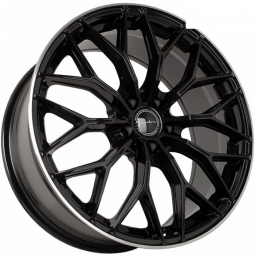 18x8 5x108  Flow Forming диск Sakura Wheels YA5647 18x8/5x108 ET35 DIA73.1 Черный глянец с полированной полосой по ободу