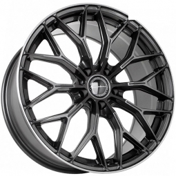 19x8.5 5x108  Sakura Wheels YA5647 19x8.5/5x108 ET40 DIA63.4 Темный графит с полированной полосой по ободу