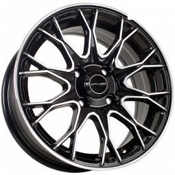 14x6 4x100  Sakura Wheels D2810 14x6/4x100 ET35 DIA73.1 Черный глянец с полировкой
