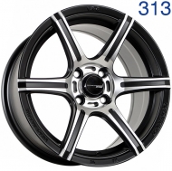 15x7 4x100  Sakura Wheels 3948 15x7/4x100 ET32 DIA73.1 Черный матовый с полировкой