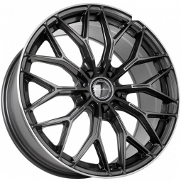 19x8.5 5x114.3  Sakura Wheels YA5647 19x8.5/5x114.3 ET38 DIA73.1 Темный графит с полированной полосой по ободу