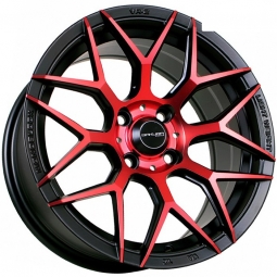 15x7 4x100  Sakura Wheels 3940 15x7/4x100 ET32 DIA73.1 Черный с полировкой под красным лаком