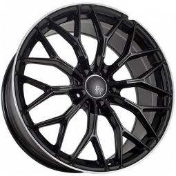 20x8.5 5x114.3  Flow Forming диск Sakura Wheels YA5647 20x8.5/5x114.3 ET45 DIA67.1 Черный глянец с полированной полосой по ободу