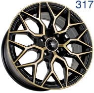 16x7 4x100  FF 9547 16x7/4x100 ET40 DIA73.1 Черный глянец с полировкой под бронзовым лаком