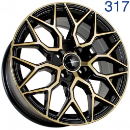 16x7 4x100  FF 9547 16x7/4x100 ET40 DIA73.1 Черный глянец с полировкой под бронзовым лаком
